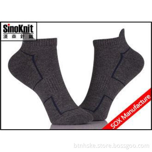 Cool Dark Grey Ankle Custom Athletic Socks , Compression No